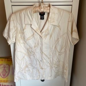 Silk Harley Davidson Button-Down Blouse